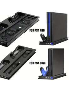 适用于 PlayStation 4 Slim/Pro 的垂直散热支架散热器、带双摇杆的 USB 供电充电底座以及 PlayStation 4 Slim Pro 的 3 端口扩展坞。 - 彩色 - 查看 2