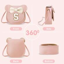 Girls' Wallet, Toddler Wallet, Letter S Crossbody Bag, Cute Birthday Gift For Daughter, Granddaughter, Niece, Sister, Stepdaughter, Personalized Letter Wallet, Unique Design, Suitable For Daily And Party Use - Small-pink - View 6