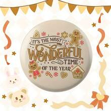 基督教信仰胸针 58mm - 耶稣是节日的意义 - 海军蓝和白色宗教主题饰品，饰有拐杖糖和冬青图案 - 圣诞节、复活节、感恩节礼物，适合送给女性、朋友和家人 - 轻盈的布质纽扣，可别在衣服、包包、背包上 - 不含金属，低过敏性材质 - 为节日装扮增添趣味的庆祝配饰 - 彩色 - 查看 4