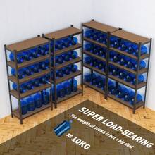 HSHa Estantería metálica multinivel, duradera y fácil de montar, altura regulable, para uso doméstico y comercial. - Negro - Ver 3