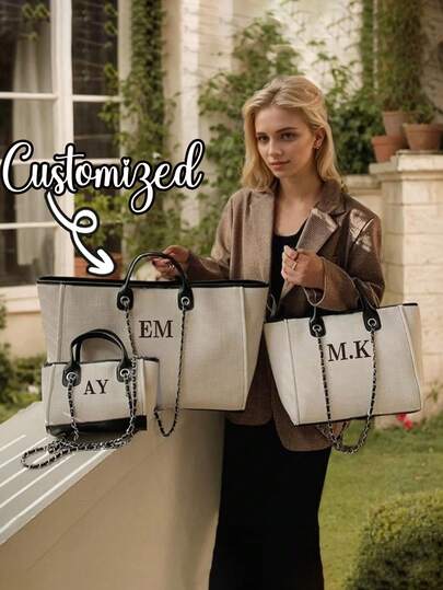 Customized Name Mini Small Shoulder Bag, Casual Multipurpose Double Handle Crossbody Handbag For Women, Fits Lipstick, Powder, Coins, Suitable As Gift For Family And Friends, Birthday Gift