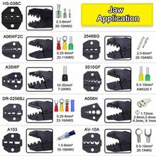 Ratchet Wire Crimping Set/ 8 Interchangeable Jaws Insulated And Non-Insulated Terminals , Wire Stripper Include,Exposed/Tubular/Coaxial Cable/Cap-Shaped/Insulated Terminal Connector Electrical Clip - màu đen - Xem 11