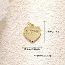 1pc Copper Creative New Fashion Personalized Heart Pendant, Valentine's Day Gift, DIY Bracelet Necklace Earring Backpack Versatile Accessory - Multicolor - View 25