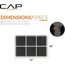 Exercise Puzzle Mats Packs Tiles 24"X24" Multiple Options - PebbleBlack - Xem 5