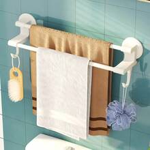 خطاطيف حمام لاصقة، بدون حاجة إلى ثقب، خطاطيف جدار بشفط قوي لمنشفة، رداء الحمام، متوفرة بألوان متعددة - أسود، أبيض