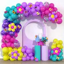 25/55 piezas Conjunto de globos de látex coloridos con acabado brillante y vibrante, perfecto para el Día de San Valentín, bodas, cumpleaños, compromisos, graduaciones, aniversarios, baby showers y decoraciones de fiestas, ideal para arcos de globos, montaje de mesas o decoración de eventos románticos interiores y exteriores - Multicolor - Ver 6