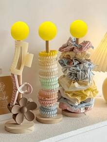 3pcs Wooden Hair Accessory Organizer Rack, Headband, Hair Tie, Hair Clip, Jewelry Display Stand, Suitable For Stylists, Home Decor, Hair Accessories And Jewelry Display, Ideal For Stylists, Gender Reveal Parties, Birthdays, Weddings, Parties, Perfect Gift For Coworkers, Friends And Family, Back To School Essential