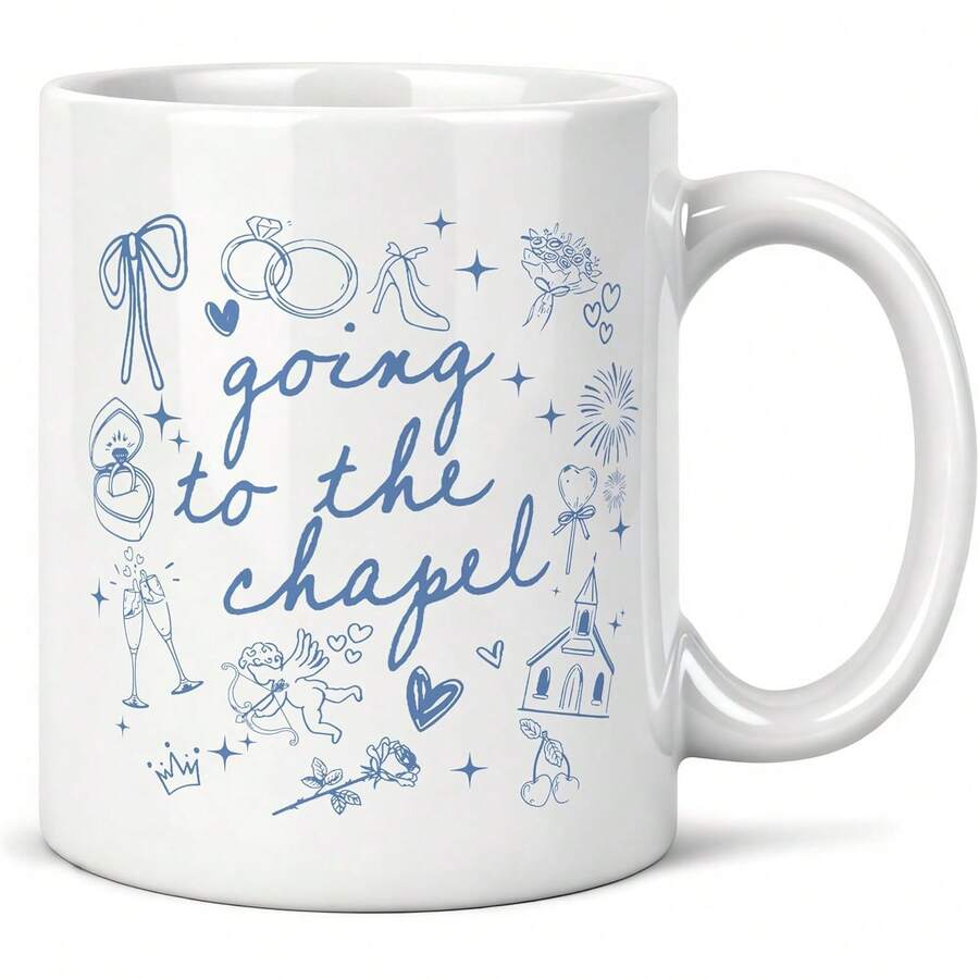 Going To The Chapel Bride Mug 11 Oz, Bride Gifts For Women, Bridal Shower Gifts Coffee Cups Ceramic, Future Mrs Gift Ceramic Mug For Coffee Tea Hot Cocoa Home Office Work - 圖片色 - 查看 1