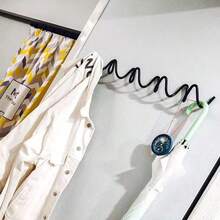 Wave-Shaped Anti-Rust Metal Wall Mounted Coat Rack - Suitable For Home, Hotel And Store Decoration - Perfect Valentine's Day Gift, Home Storage, Modern Wall Rack, Metal Hanger, Household Coat Rack - Black - View 7