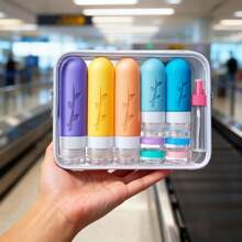 19pack Travel Set Travel Bottles For Toiletries, TSA Approved Silicone Size Containers For Toiletries, Refillable & Leakproof Travel Shampoo And Conditioner Bottles Skin Care Products Subpackage Container, Travel Necessities, Cosmetics Storage Bottle, Mini Capsule Shape, Travel Container, Magnetic Suction Fitting, Portable Subpackage Container, Reusable, Suitable For Travel, Outdoor Camping, Business Outing, School And Other Scenarios, Suitable For Lotion, Face Cream, Moisturizing Cream, Shampoo, Shower Gel, Hair Conditioner And Other Gifts For Mothers, Girlfriends, Girls - 彩色 - 查看 8