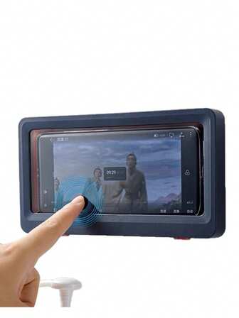 1个防水淋浴手机支架，360°旋转 - 触屏友好型浴室厨房壁挂支架，兼容及所有手机 - 免提支架，方便您在沐浴或烹饪时观看电影、听音乐、浏览社交媒体。兼容和安卓手机，生日礼物，送给家人、朋友的理想之选，夏季浴室厨房礼物，生日浴室厨房手机支架，手机配件