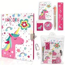 Lockable Princess Diary Set Kawaii - Cute Hardcover Doodle Notebook & 6 Pcs Stationery Kit | Gift For Teen Girls