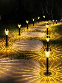 20-Piece Solar Garden Lights, Path Lawn Landscape Ambience Lighting, 40mah,Automatically Illuminated, Christmas New Year Thanksgiving Outdoor Decorative Lights - Warm Light - View 10