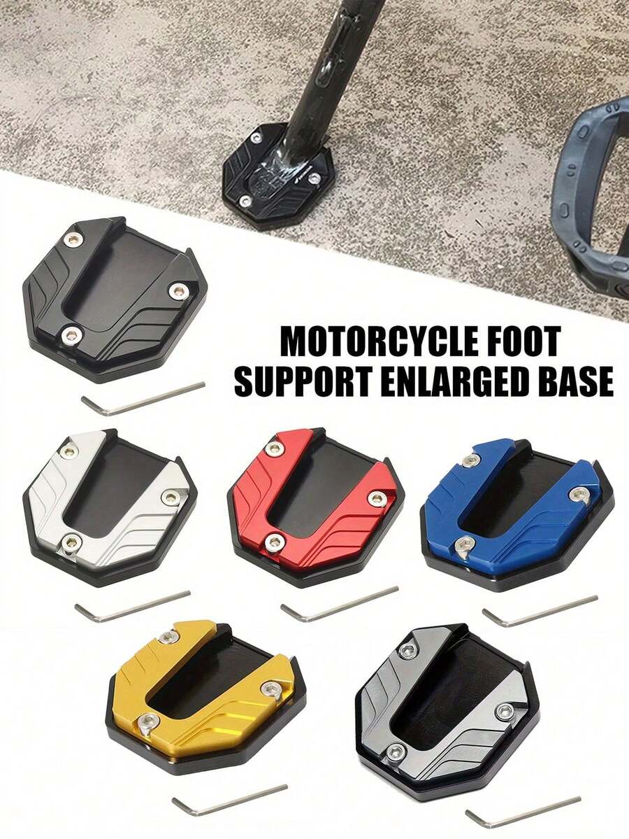 Motorcycle Kickstand Pad, Non-Slip Side Support Pad, Parking Stabilizer, Foot Pedal With Base Anti-Slip Edge Support, Provides Maximum Stability And Comfort, Motorcycle Decorative Accessory