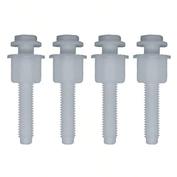 TYUI 4PCS 66mm/2.59inch Universal White Plastic Toilet Seat Components Plastic Toilet Cover Hinge Screw Suitable For Toilet