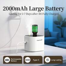 Portable Essential Oil Diffuser Mini Aroma Scent Machine For Home,Office,Bedroom-3Mist Modes,Battery Operated,Whisper Quiet,Waterless Design - Black - View 4