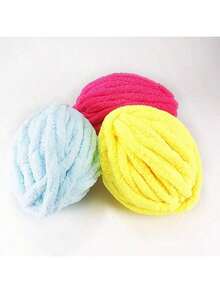 50g,Extra Thick Ice Yarn Blanket, Hand Knitted DIY Thread, Chunky Chenille Cushion/Pet Bed Yarn, Suitable For Icelandic Scarf, Hats, Knitting Projects, Soft Texture - Multicolor - View 5