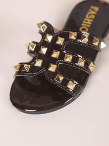 一双女童凉鞋，新款蝴蝶结公主鞋，松紧带设计，软底休闲女童沙滩鞋，适合夏季穿着。 - 酒紅色 - 查看 8