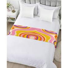Abstract Marble Bed Runner Scarf King Size Luxury Bed Throw Runners Scarves For Twin Full Queen King Foot Of Bed Bedroom Hotel Wedding Room Decoration Modern Rainbow Colorful Marbling 94x20 - Texturesab9338 - View 5