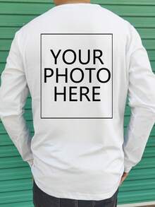 Disney Áo thun dài tay nam in hình chuột Mickey, bản quyền sở hữu trí tuệ, dịch vụ tùy chỉnh theo yêu cầu. Hỗ trợ in khẩu hiệu/thiết kế sáng tạo/nhân vật hoạt hình/ảnh cặp đôi/ảnh thú cưng/ảnh selfie/ảnh người nổi tiếng ở mặt trước. Cổ tròn, co giãn nhẹ. Áo thun dài tay thời trang và đa năng dành cho nam. - trắng - Xem 2