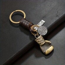 1pc Vintage Boxing Glove Keychain, Unisex Accessory, Non-Woven Fabric, Plant-Based, Cool And Stylish Design - 銅色 - 查看 7
