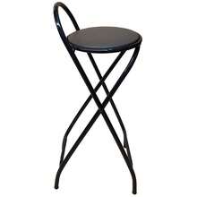 Banqueta Alta Dobrável Compacta Com 70 Cm De Altura Preto Apartamento e Diversos Ambientes - Marrom - Visão 4