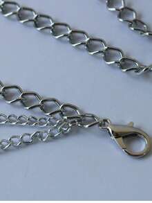 Cinto de Corrente Dourada Metal Fashion Moda Luxo Fashion Tendencia/ Plus Size  Simples - Prata - Visão 4