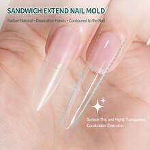3-In-1 Sandwich Nail Mold, Includes Bottom Mold And Top Mold, Suitable For Gel Extension, Acrylic Nails, Multiple Shapes Available, Beginner-Friendly, Quick Nail Mold Creation