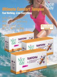 Niceday 32pcs/2boxes, 48pcs/3boxes, 64pcs/4boxes, 80pcs/5boxes, 96pcs/6boxes Tampons, Short Tampons, Applicator Tampons, Replacement For Sanitary Pads, Suitable For Heavy Flow, Can Be Used For Fitness And Swimming, Leak-Proof, Breathable And Dry For Intimate Area, Non-Irritating, Suitable For Girls Just Starting Their Period - Burnt Orange - View 14