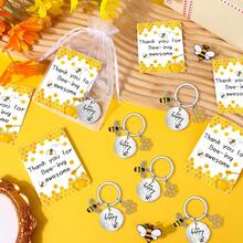 45 Pcs Bee Employee Appreciation Gifts Bee Keychain Bee Charm Honey KeyRing Cute Bee Accessory Keyring Bee Happy Keychain With Card Organza Bag Thank You Gifts Bulk For Women Men Teacher StaffChristmas - 1 - 查看 4