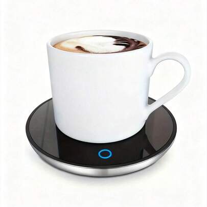 4-Inch 55°C Constant Temperature Coffee Cup Warmer Electric Cup Mat For Coffee Drinks Milk Tea Water Hot Chocolate Silvery