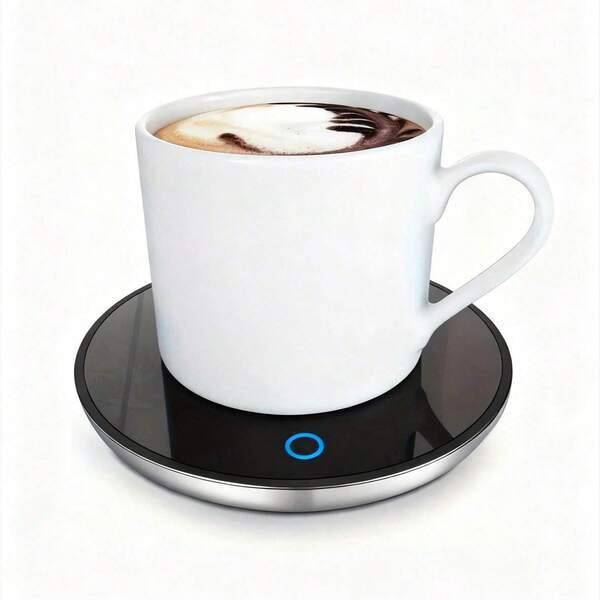 4-Inch 55°C Constant Temperature Coffee Cup Warmer Electric Cup Mat For Coffee Drinks Milk Tea Water Hot Chocolate Silvery
