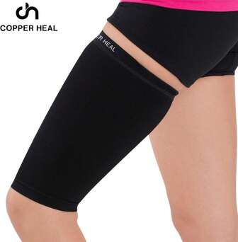 COPPER HEAL - MUSLERA Manga Compresión de COBRE para Muslo Recuperación Esguince tendón la corva ingle Lesión Cuádriceps Muscular