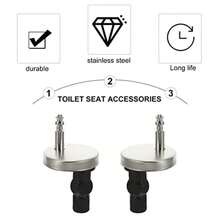 TYUI Toilet Seat Replacement Bidet Parts: 2pcs Seat Hinge Replacement Toilet Seat Screws Cover Top Fix Nuts Screws Mount Seat Hardware - Hinge Fixings Nuts - BlackSilver - View 2
