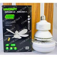 52cm Lampara Ventilador De Techo Led Pantalla De Cristal, Control Remoto, Incluye Expansor Y Base De Abanico - 52 centímetros - Ver 3