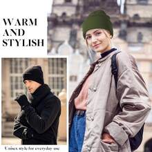 Beanies For Men Women 2 Pack Fall Winter Men's Hats Unisex Warm Knit Skullies Beanies Soft Ski Caps,Green - 綠色的 - 查看 5