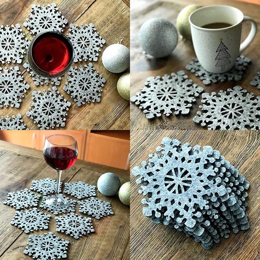 PREZENT MEXICO | Set de Portavasos copo navideño, 12 piezas, adorno navideño color gris.(Gris) - Multicolor - Ver 1
