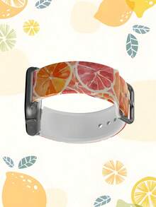 1条水彩橙片图案柔软弹性透气腕带，适用于 38mm 40mm 41mm 45mm 44mm 42mm 49mm，时尚休闲多色硅胶表带，兼容 Ultra系列S10/SE/9/8/7/6/5/4/3/2/1智能手表配件 - 彩色 - 查看 4