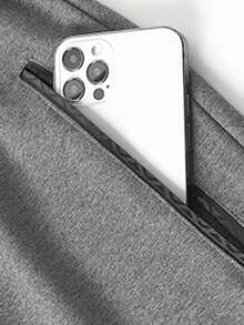 Men's Thermal Lined Thermal Pants, Adjustable Drawstring Waist, Side Pockets, Tapered Fit, Suitable For Commuting/Hiking - Dark Grey - View 4