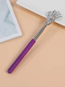 1/2/4pcs Ghost Hand Shaped Stainless Steel Extendable Back Scratcher, Portable Retractable Itch Reliever With Comfortable Rubber Handle, Ideal For Thanksgiving, Birthday And Christmas Gifts