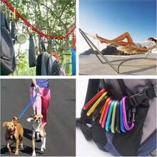 5 buc cârlige cu arc în formă de D cu șurub, aliaj de aluminiu negru, potrivite pentru pescuit, brelocuri, accesorii pentru exterior, echipament de camping, articole esențiale pentru camping - Multicolor - Vizualizare 6