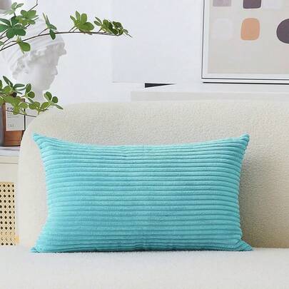Soft Plush Corduroy Textured Large Euro Pillow Sham Couch Floor Bedroom Washable Breathable Pillow Cover, 26 X 26(66cm), Cheese