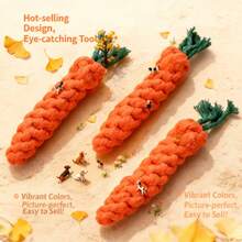 1pc Durable Dog Chew Toy - Carrot Design Rope Toy, For Teething And Interactive Play, Best Selling Rope Dog Toy, Handmade Mia Dog Bite Rope Pet Supplies - Multicolor - View 4