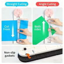 1Pcs Pink/Blue 4-In-1 Paper Cutter, Multi-Functional Paper Cutter, Equipped With Straight, Wavy, And Scoring Blades, Suitable For Craft Paper, Cardstock, Labels, Photos, And Postcards, Ideal For Home Crafts, Parent-Child Diy Activities, And School Class Craft Projects. - Multicolor - View 8
