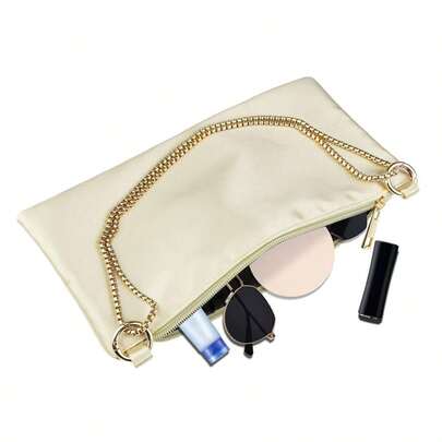 Women Satin Evening Handbag Wedding Prom Clutch Purse Formal Cocktail Party Clutches Shoulder Bag With 2 Bag Chains