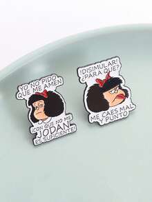 2pcs Cartoon Anime Character Enamel Needle Creative Cute Brooch Clothes Backpack Accessories Jewelry Gifts For Fans And Friends - Multicolor - View 6