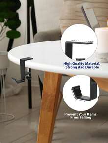 1个可调节挂钩，承重力强，经久耐用，用途广泛，安装简便，适用于桌面和桌边，不粘，可拆卸，方便移动。 - 彩色 - 查看 9