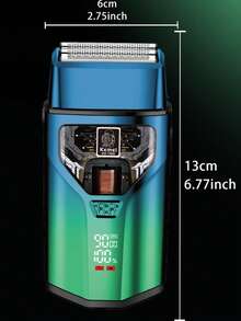 Kemei KM-T400 Men's Electric Shaver, Dual Blade Reciprocating Electric Shaver, Wet & Dry Use, IPX7 Waterproof, LED Display Rotary Shaver, With Beard Trimmer, USB Type-C Rechargeable Wireless Design - Multicolor - View 13