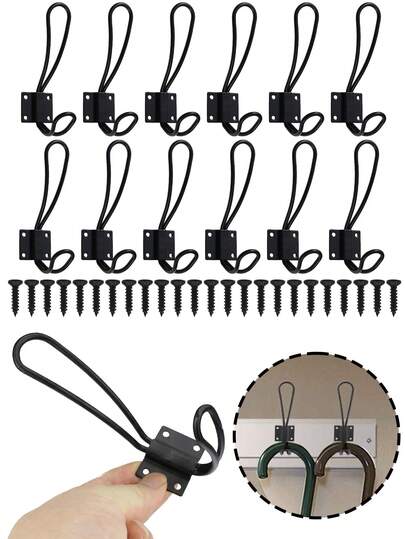 1pc Metal Hook Comes With Four Screws, A Coat Hook Behind The Door, A Wire Metal Coat Cap, A Kitchen Wall Hook, And A Wardrobe Clothes Hook For Bedrooms. It Is Suitable For Various Scenarios Such As Kitchens, Bedrooms, Bathrooms, Etc. And Is A Must-Have For Home Use.