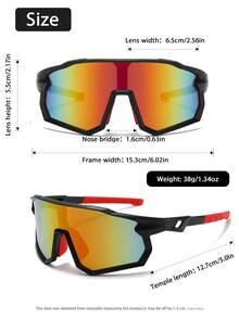 1PC Men Classic Oversized Plastic Frame One-Piece Fashion Sports Glasses Protect Eyes For Outdoor Cycling Daily Life Accessories - Multicolor - View 5